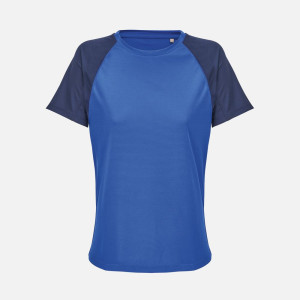 Футболка спортивная женская Vortex Women, темно-синяя с ярко-синим
