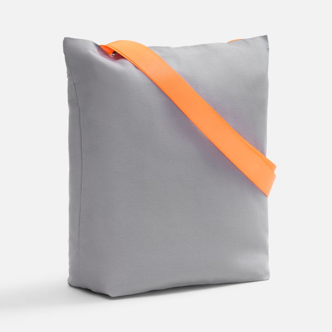 Шопер B5, серый с широкими оранжевыми ручками