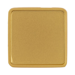 Квадратный шильдик на резинку Epoxi, матовый золотистый