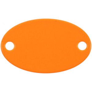 Шильдик металлический Alfa Oval, оранжевый неон