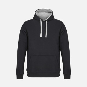 Худи унисекс Cameron, черное с серым меланжем