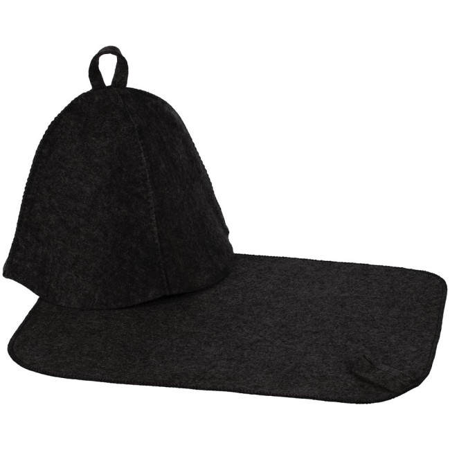 Набор для бани Heat Off с ковриком, черный