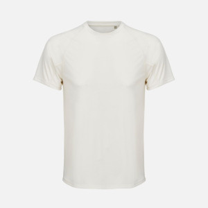 Футболка спортивная унисекс Vortex, молочно-белая