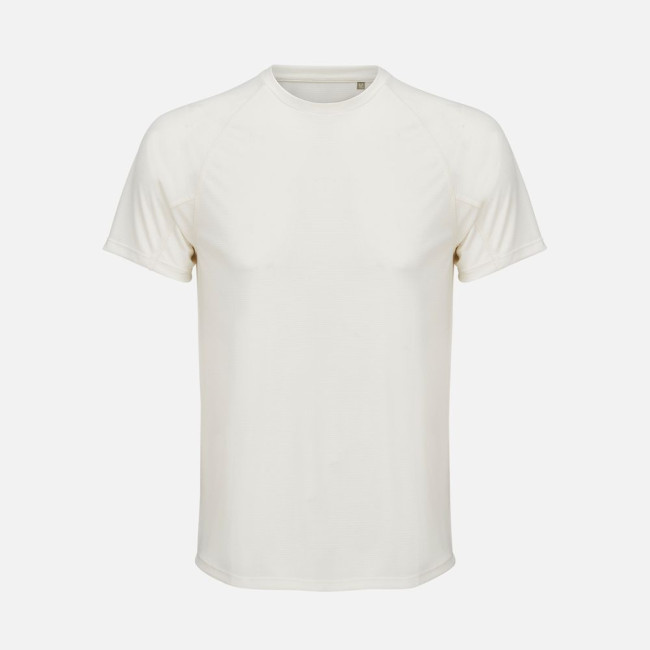 Футболка спортивная унисекс Vortex, молочно-белая